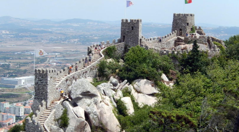 Along the castle walls